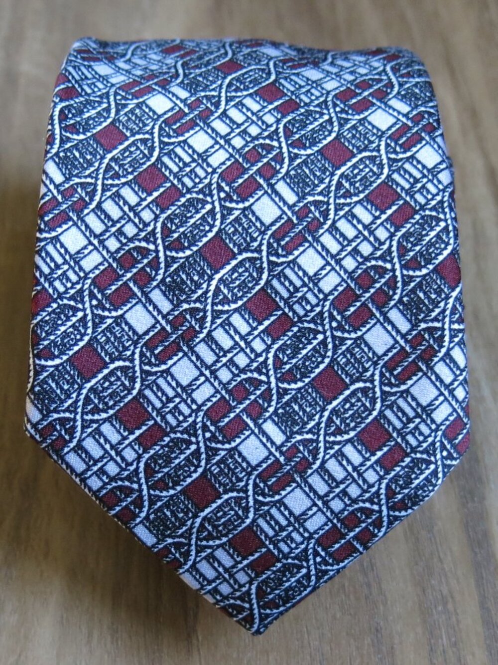 Pierre Balmain Paris Multi Color Geometric Print Silk Men's Neck Tie